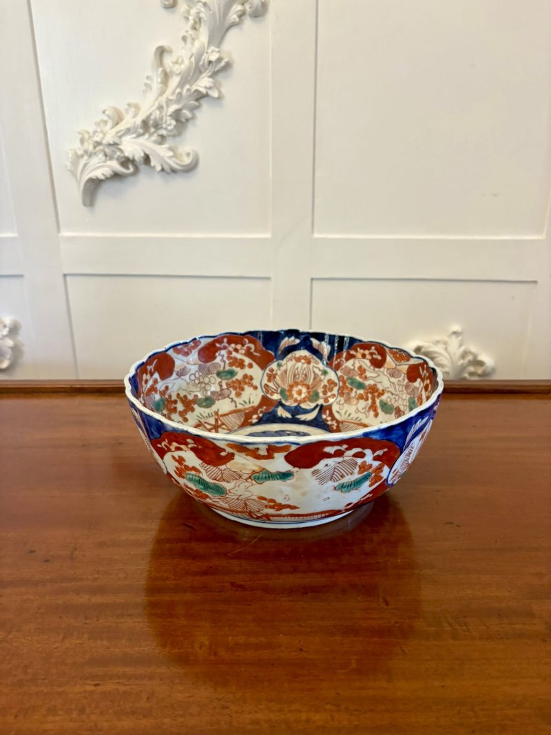 Large Antique Edwardian Quality Japanese Imari Bowl